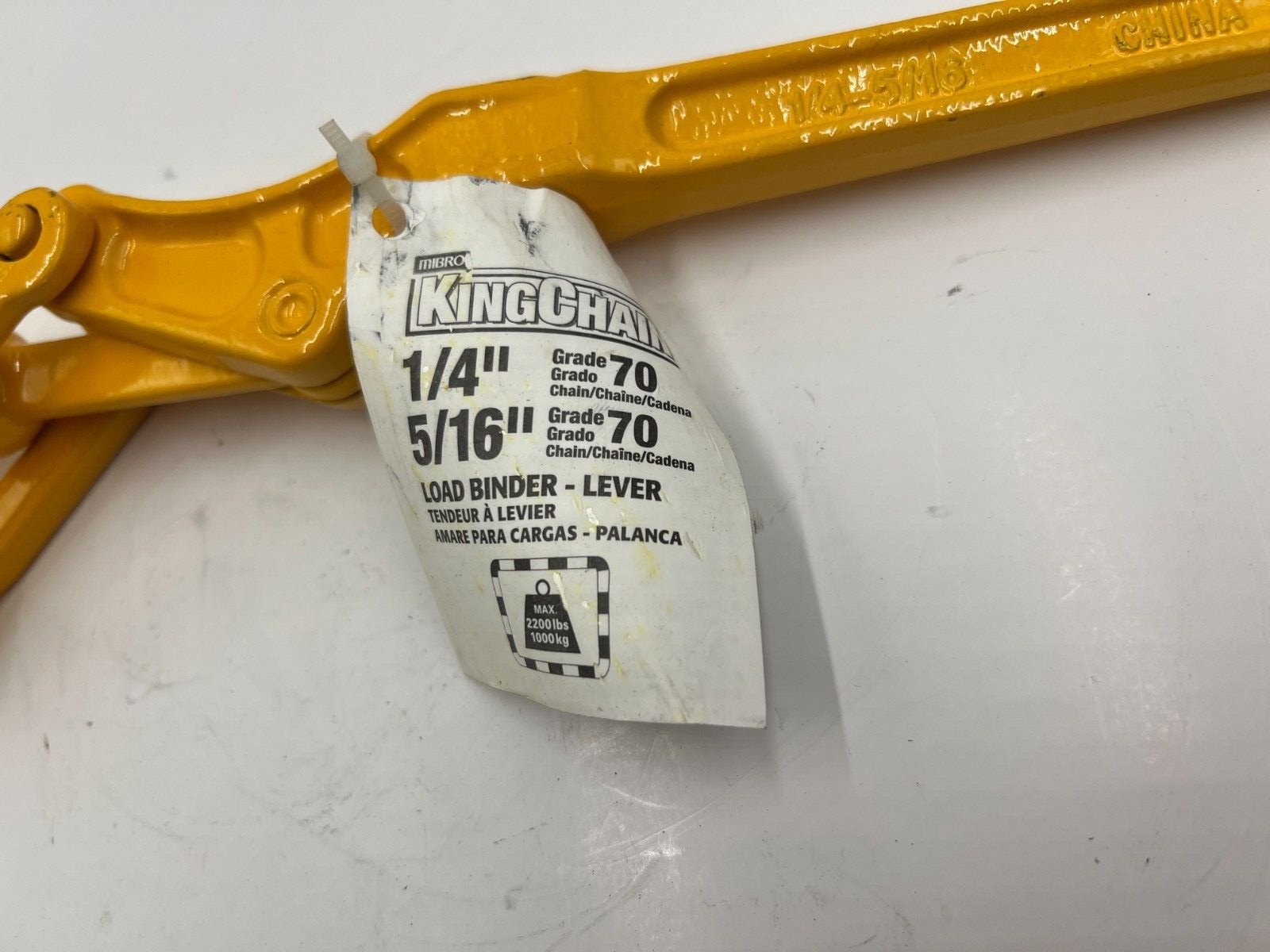 Kingchain Lever Type Load Binder 1/4″ – 5/16″ Grade 70 Max 2200lbs/1000kg Yellow
