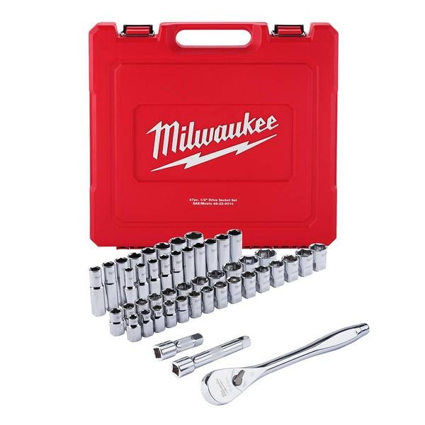 Milwaukee Electric Tool 48-22-9010 1/2 in. Drive SAE/Metric Ratchet and Socket
