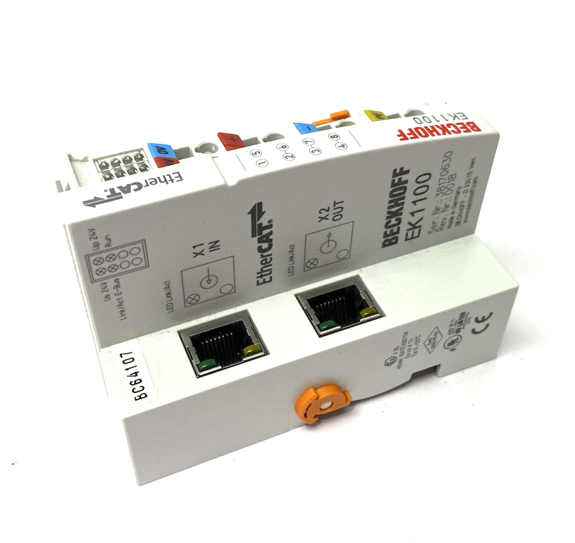 Beckhoff EK1100 EtherCAT Coupler Terminal Module 2x RJ45 Socket Connections