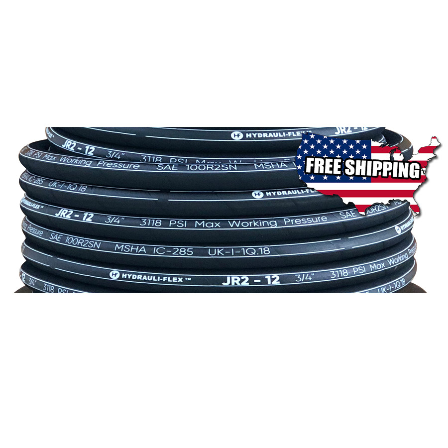 ** NEW 50ft R2-12 3/4″ SAE 100R2AT SN 2 WIRE HYDRAULIC HOSE FREE SHIPPING **