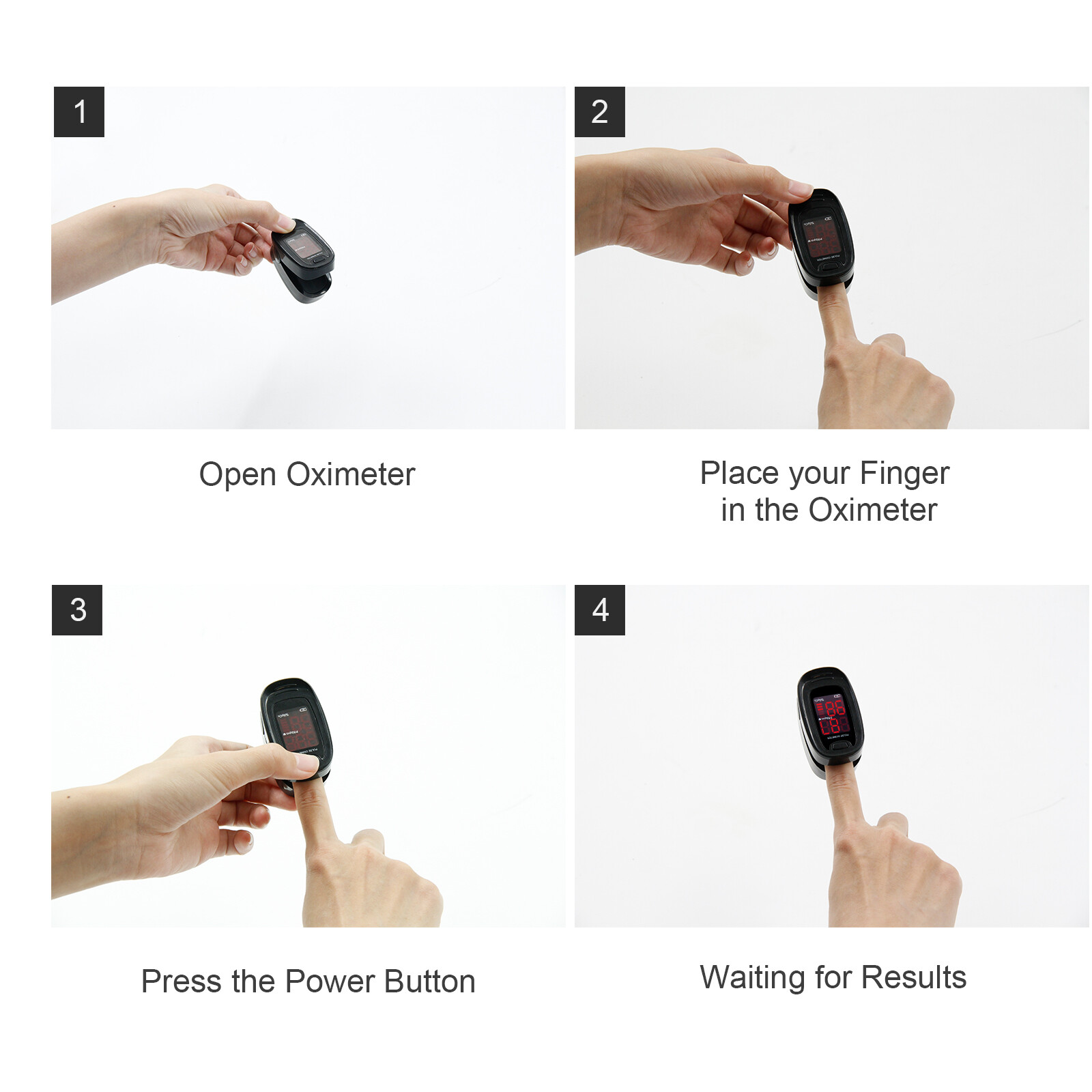 Finger Pulse Oximeter SPO2 Sensor Pulse Heart Rate Blood Oxygen O2 measure FDA