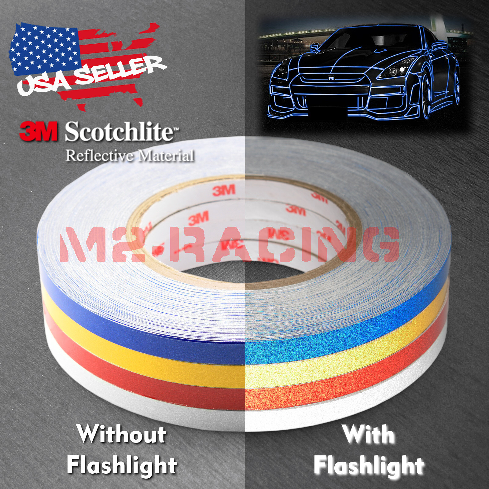 3M Reflective Safety Self-Adhesive DIY Striping Tape Sticker Decal 150FT / Roll