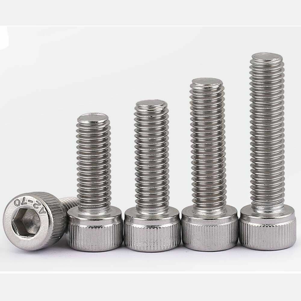 M4 x 75mm 304 Stainless Steel Hex Socket Head Cap Screws Allen Hex Bolts DIN 912
