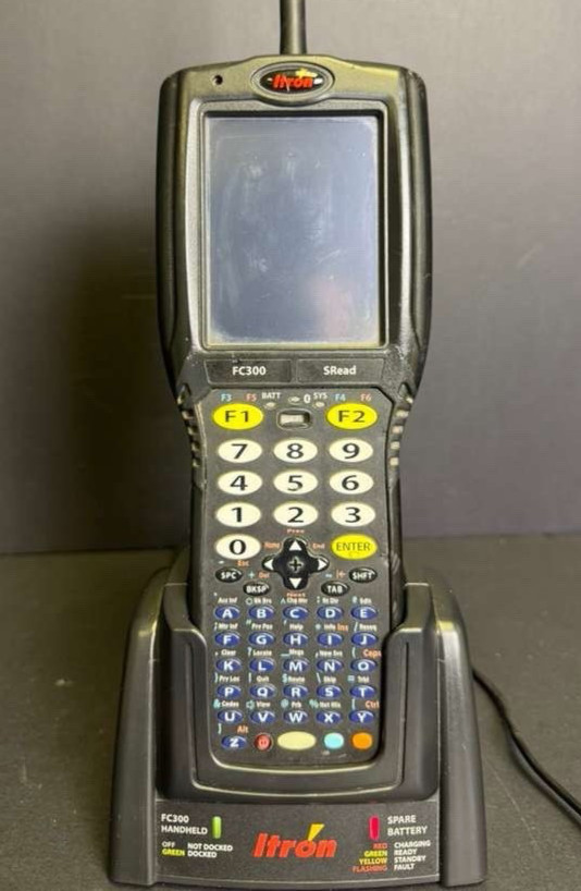 Itron FC300 Handheld Meter Reader Scanner SRead w/ Dock Base & Battery Charger