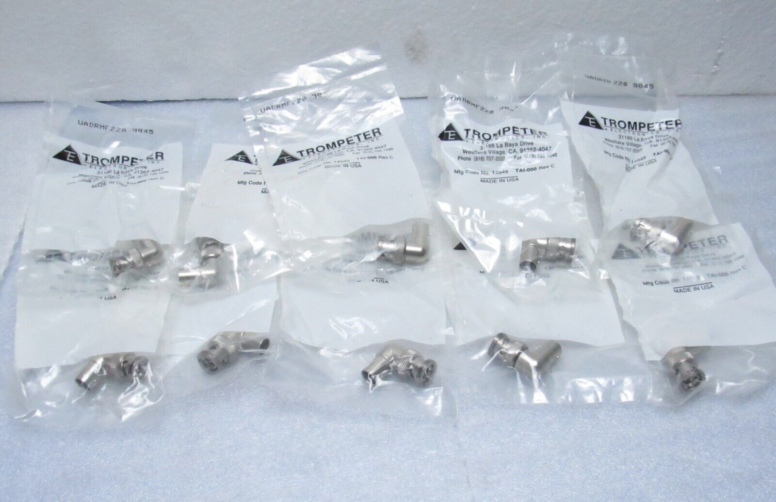 [Lot of 10] Trompeter UADRMF220 Right Angle 90 Degree Male to Female Elbow