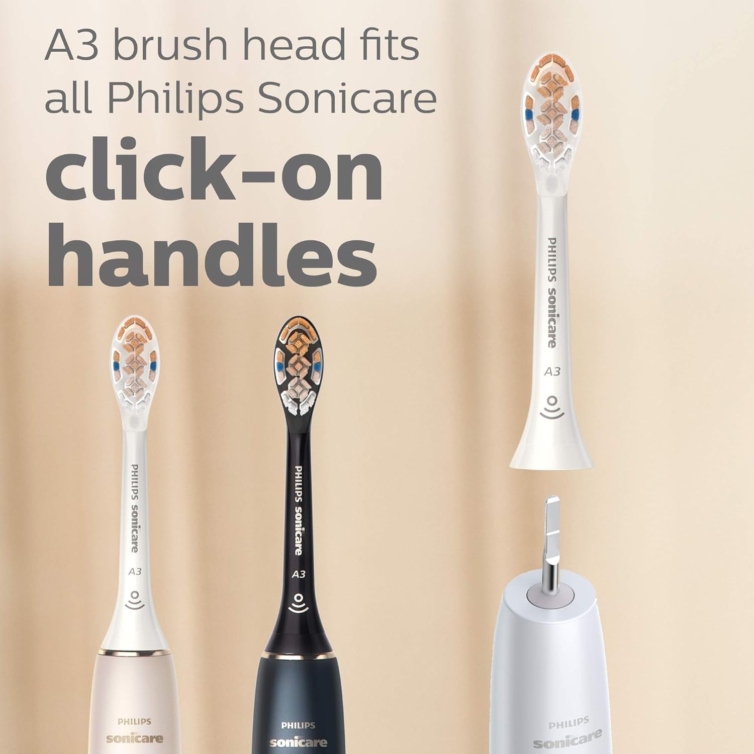 4-Pack Genuine Philip A3 Premium All-in-One Sonic Toothbrush Replacement White