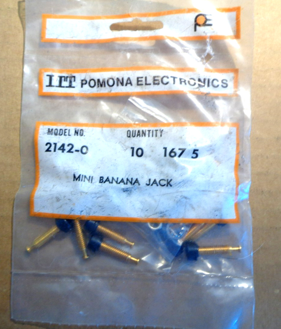 New – 1 Pack of 10 Pcs of Pomona 2142-0 Mini Banana- Jack In Sealed Bag – Black
