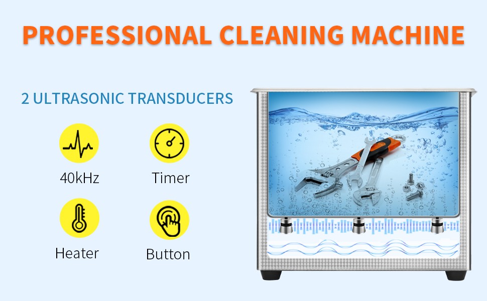 AIPOI 3.2L Ultrasonic Cleaner with Timer Heating Machine Digital Sonic Cleaner