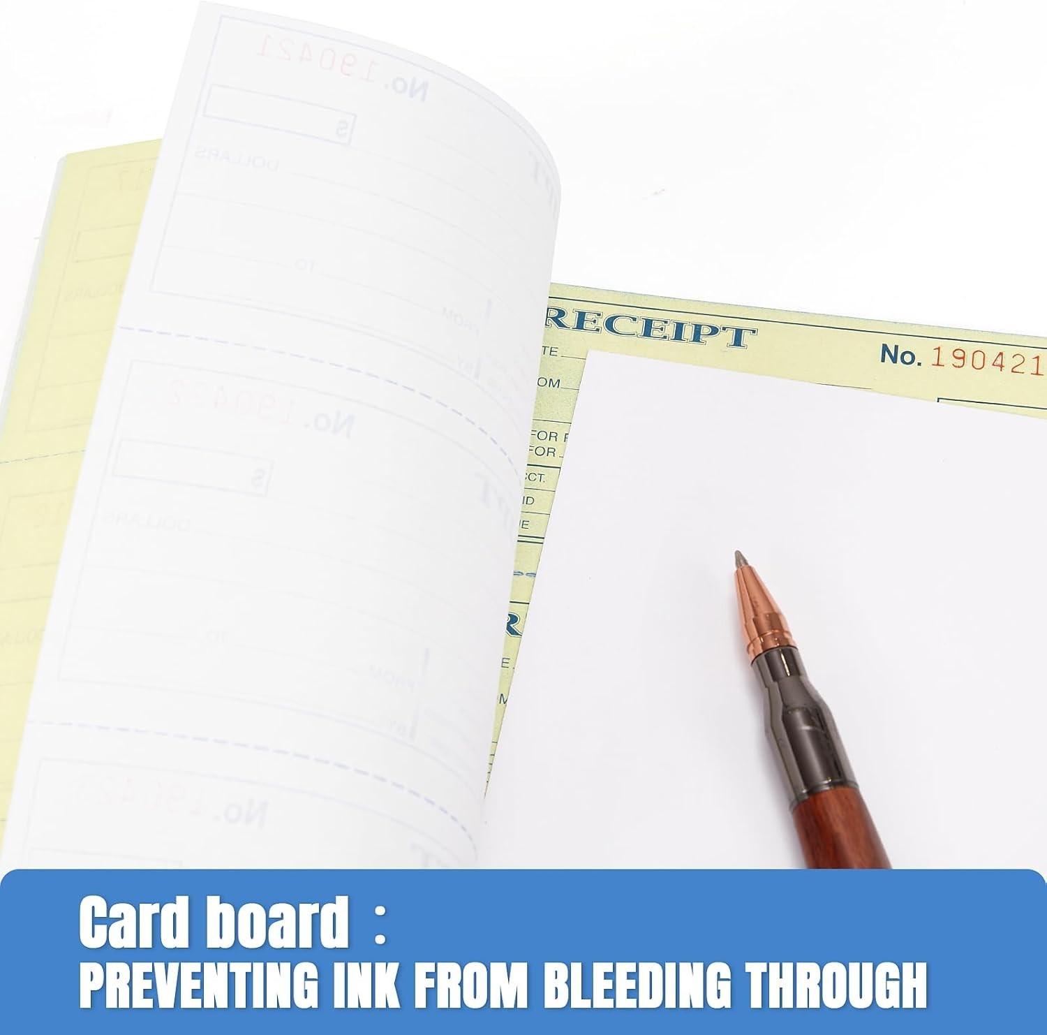 Receipt Book with Carbon Copies, 2-Part carbonless, 100 Sets per Book,4 Receipts