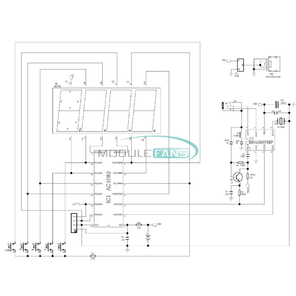 Electronic DIY AM/FM Radio Receiver Module Kits Wireless Stereo 87MHz-108MHz
