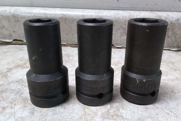 Proto J76121 20 Pc 3/4 to 2 In Size 1 In Drive Size SAE Impact Socket Set
