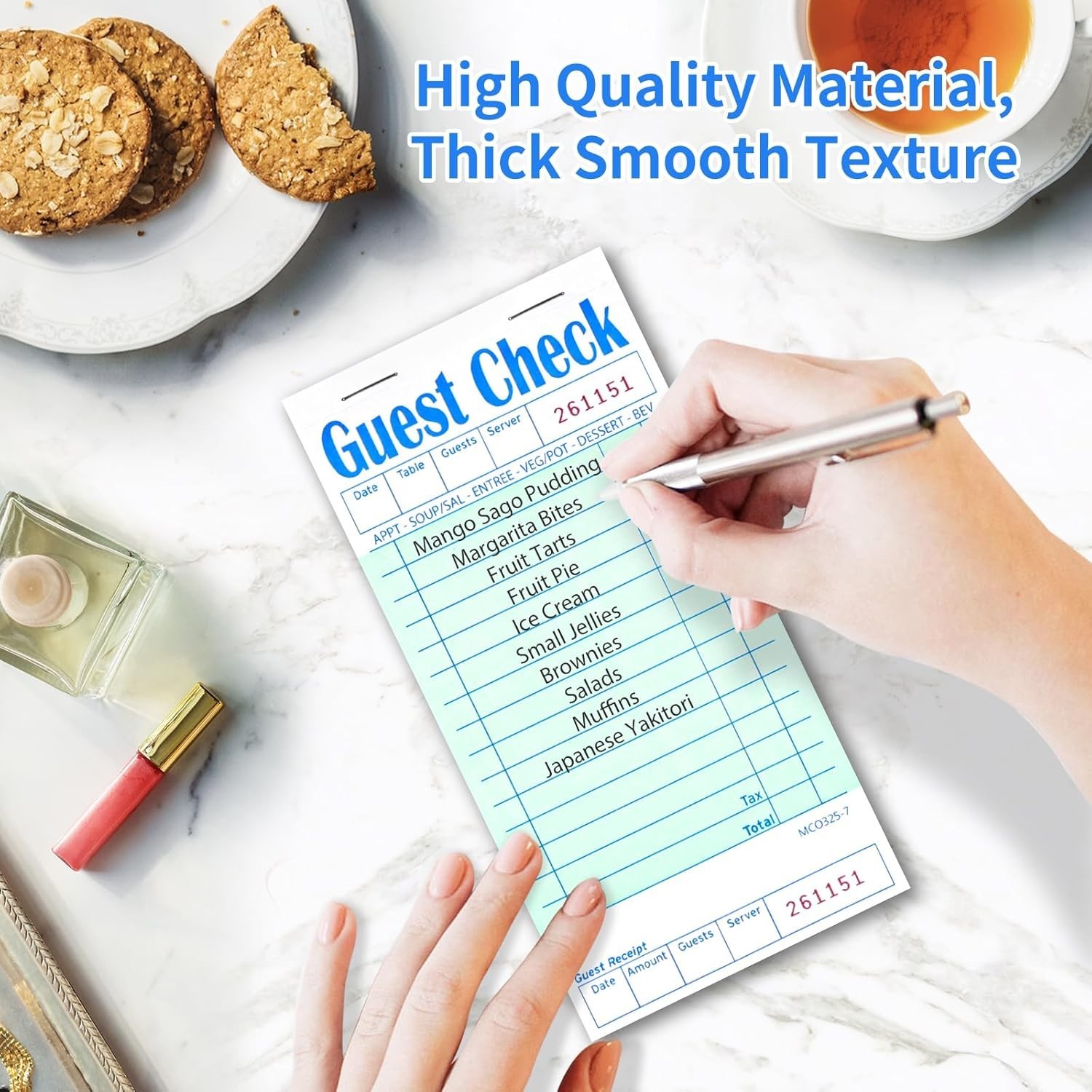 5 Pack Guest Check Books, Server Note Pads for Restaurant, Green Waiter Check…