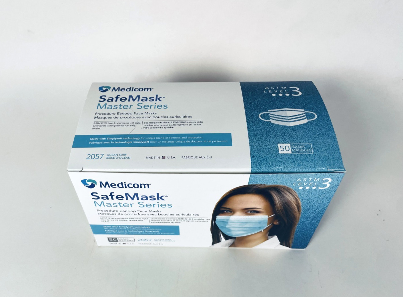 Medicom SafeMask Master Series ASTM Level 3 Ocean Surf Face Mask 50/PK 2057