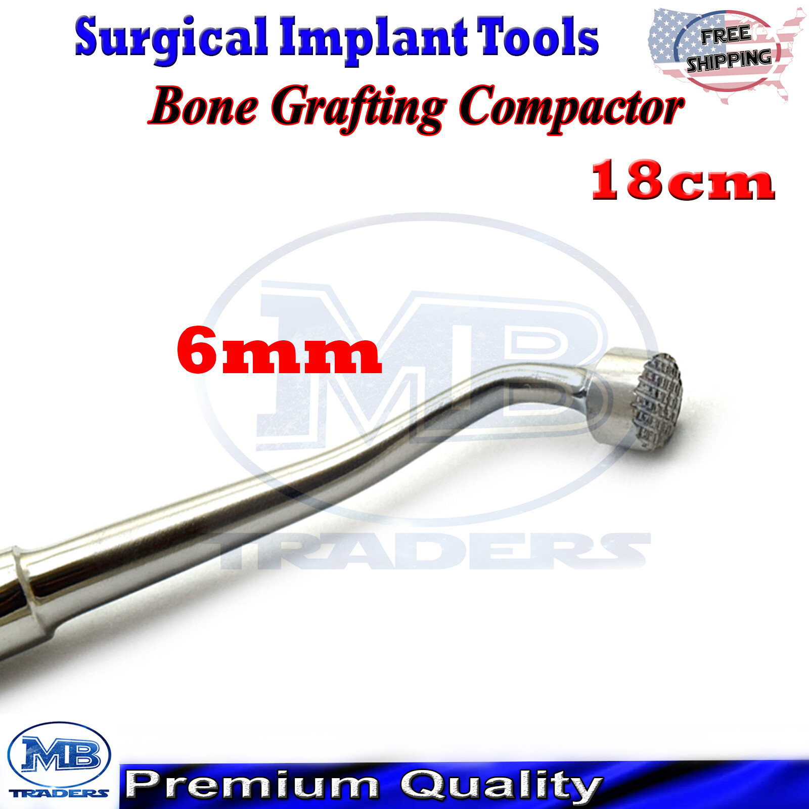 Orthodpedic Surgery Implant Bone Compactor Grafting Surgical Serrated Tip Dental