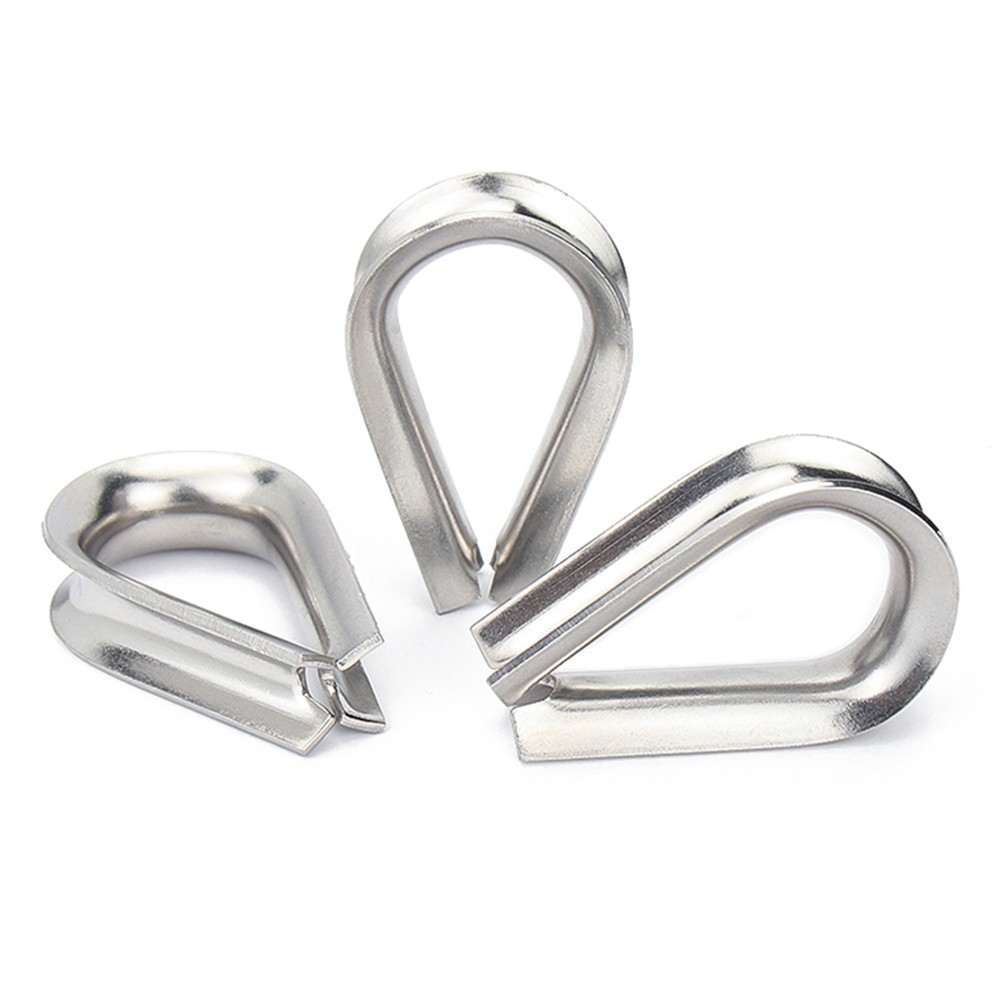 Wire Rope Thimble Clamp Stainless Steel Marine Grade 304 A2 Cable Clip Loop