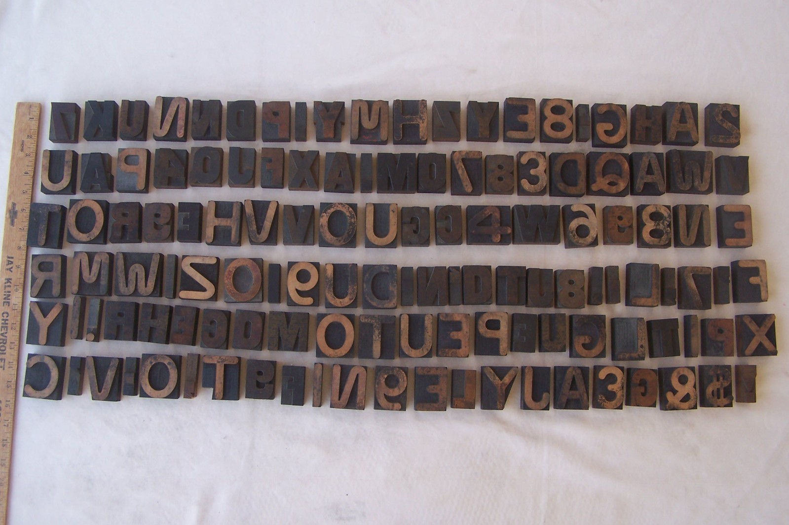 HUGE LOT! 128 Vintage Letterpress wood print typeset printing block typography