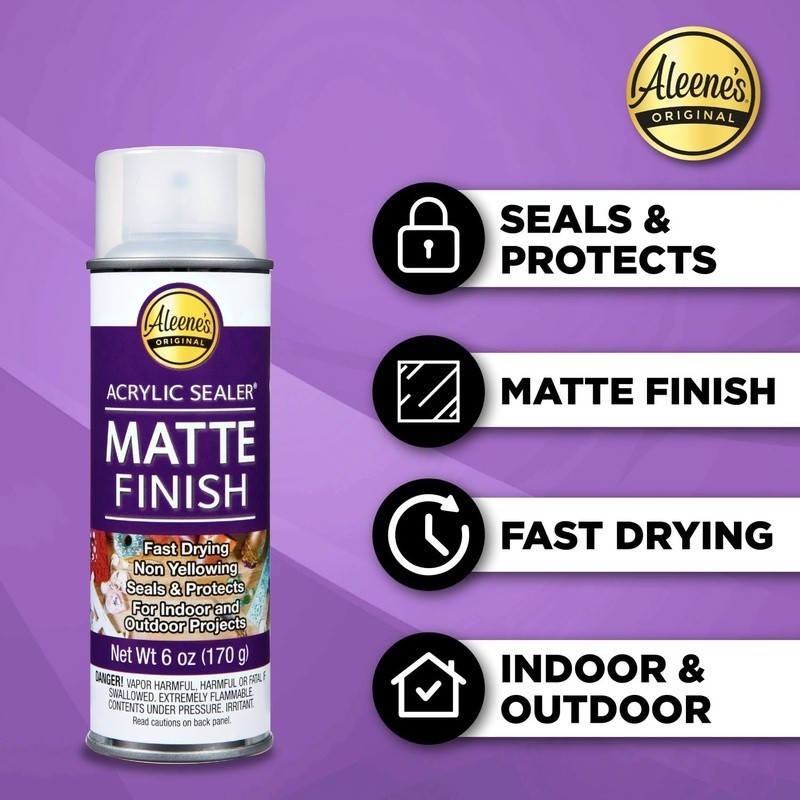 Acrylic Spray Sealer Fast Drying Matte Finish Indoor Outdoor Durable Protection