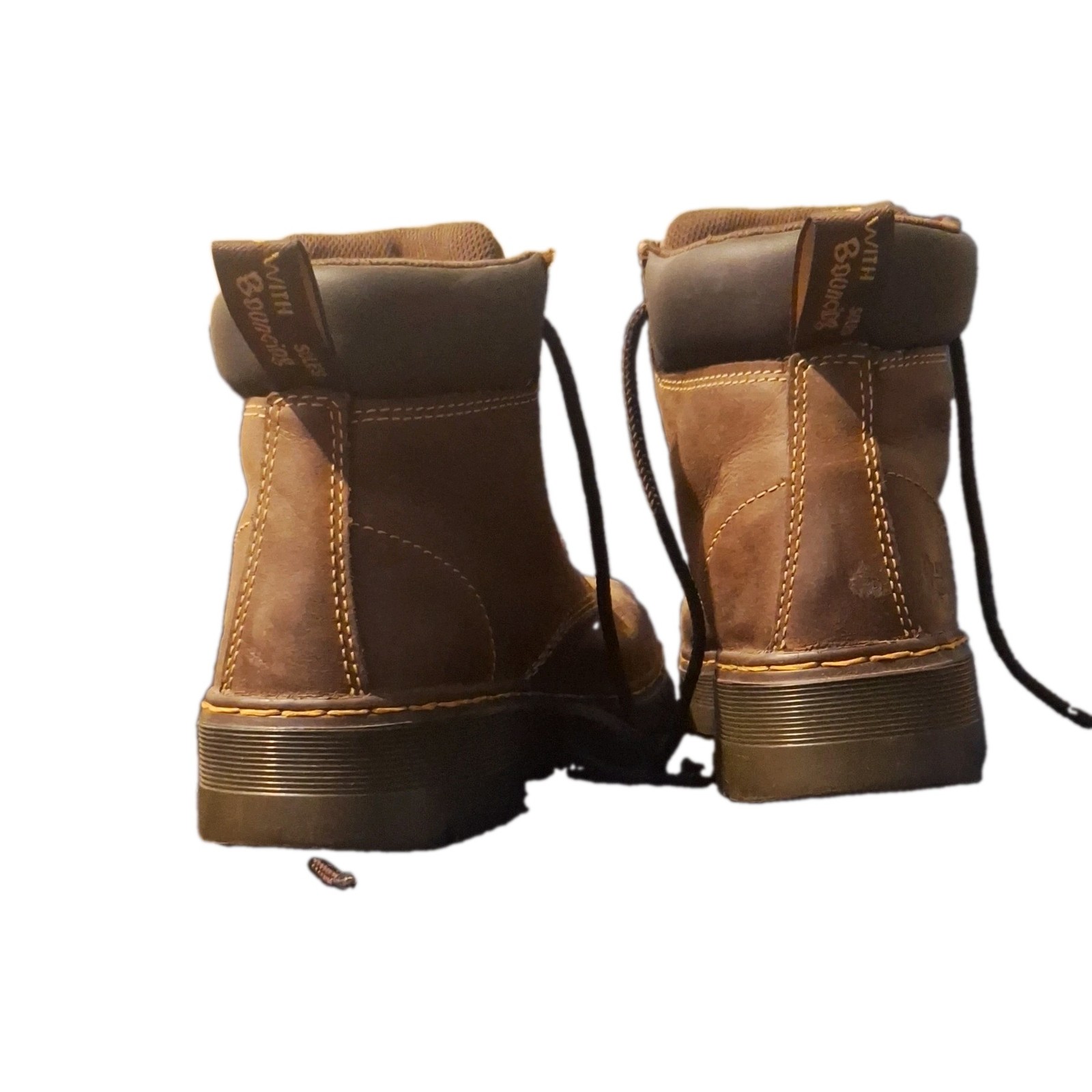 Dr. Martens Industrial Steel Toe Brown Lace-Up Work Boots Women 7 D ASTM TRI45