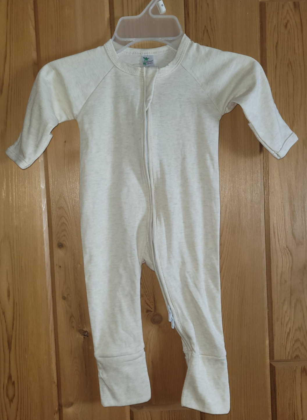 Baby One-Piece Pajamas, Fold Over Mittens, Fold Over Footies – Blank 3-6 month