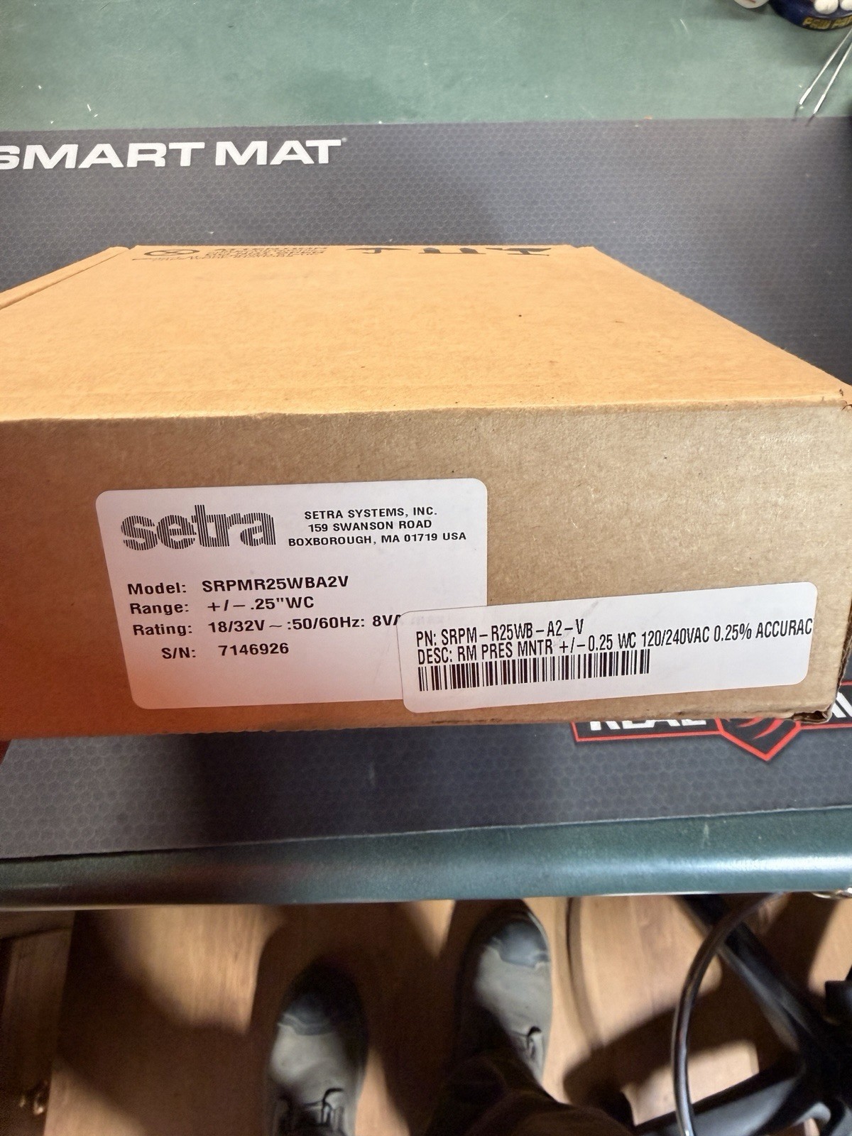 Setra SRPMR25WBA2V Differential Room Pressure Monitor Electromechanical SPDT