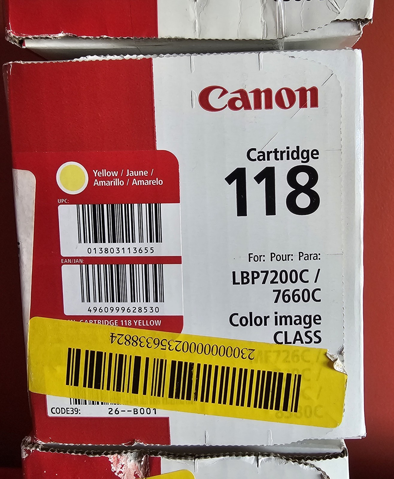 Genuine Canon 118 OEM Toner Set CMYK Black Cyan Magenta Yellow New