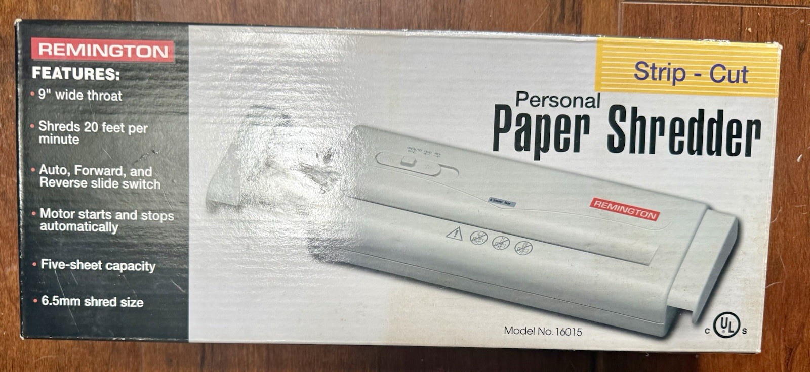 REMINGTON STRIP CUT PERSONAL PAPER SHREDDER #16015~NEW IN BOX