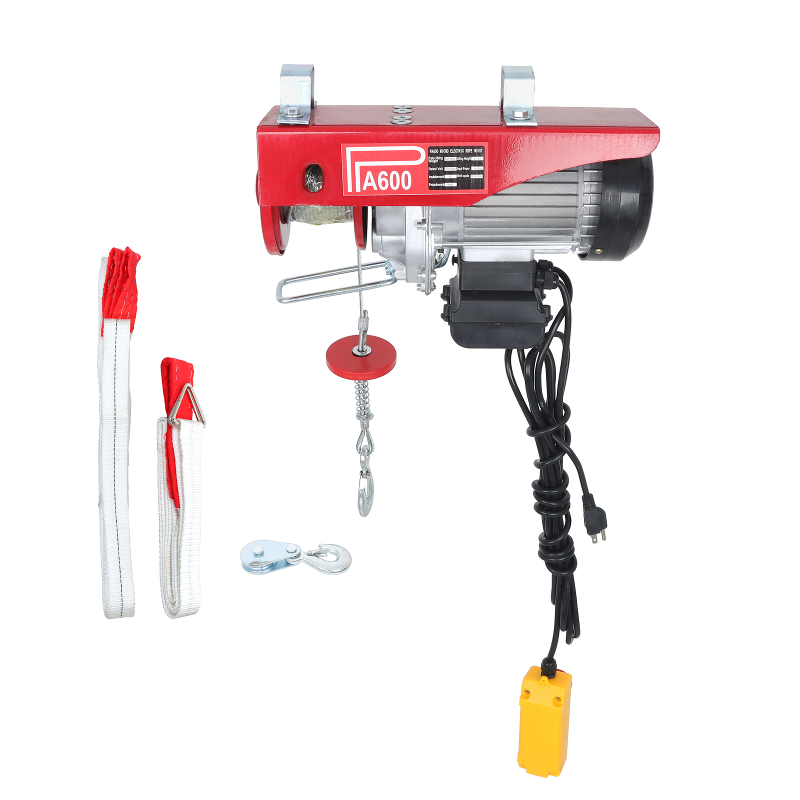 1320lbs Electric Winch 110V 1200W Mini Electric Hoist 14ft Wired Remote Control