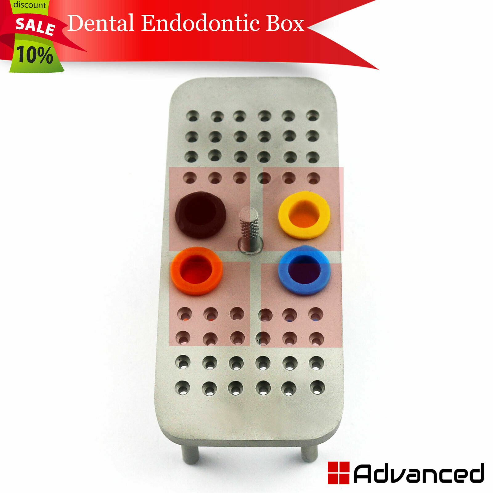 Dental Endo Box Endodontic Files Holder Burs Sterilization Organizer 48 Holes