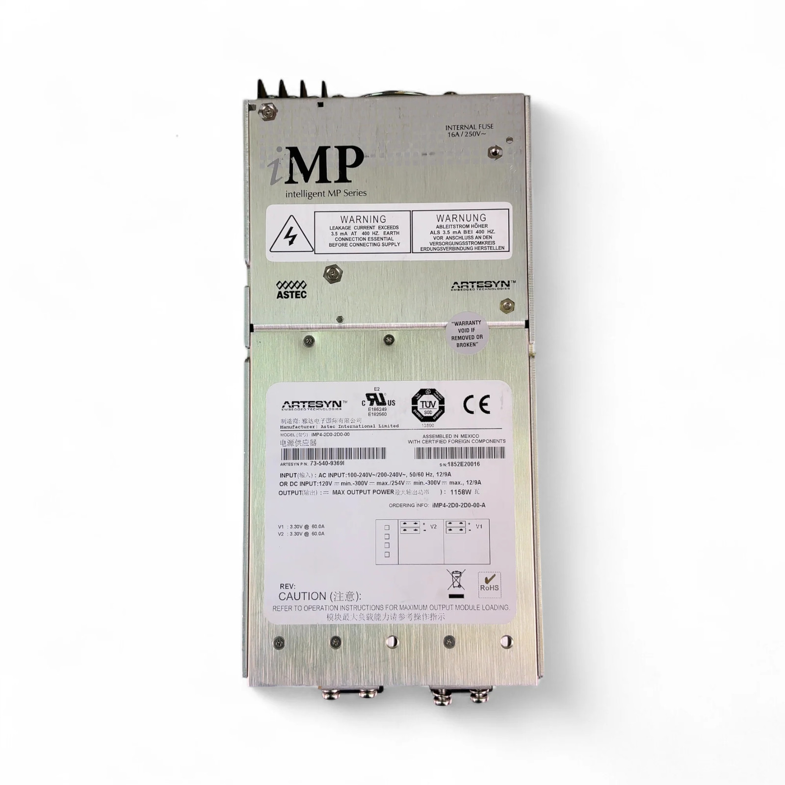 Artesyn intelligent MP Series Power Supply iMP4-2D0-2D0-00 1158W (Best Offer!)