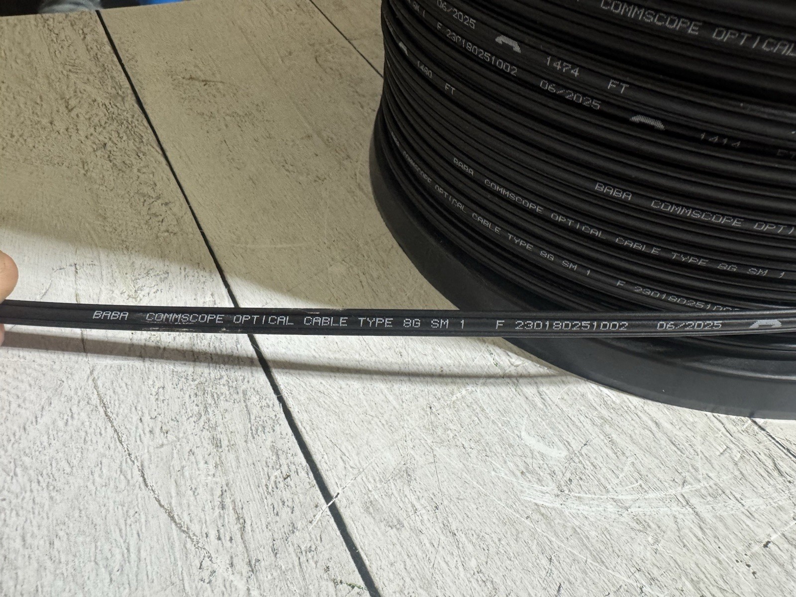CommScope Type 8G SM 1 BABR Single Mode Fiber Optic Cable 1500FT New Reel