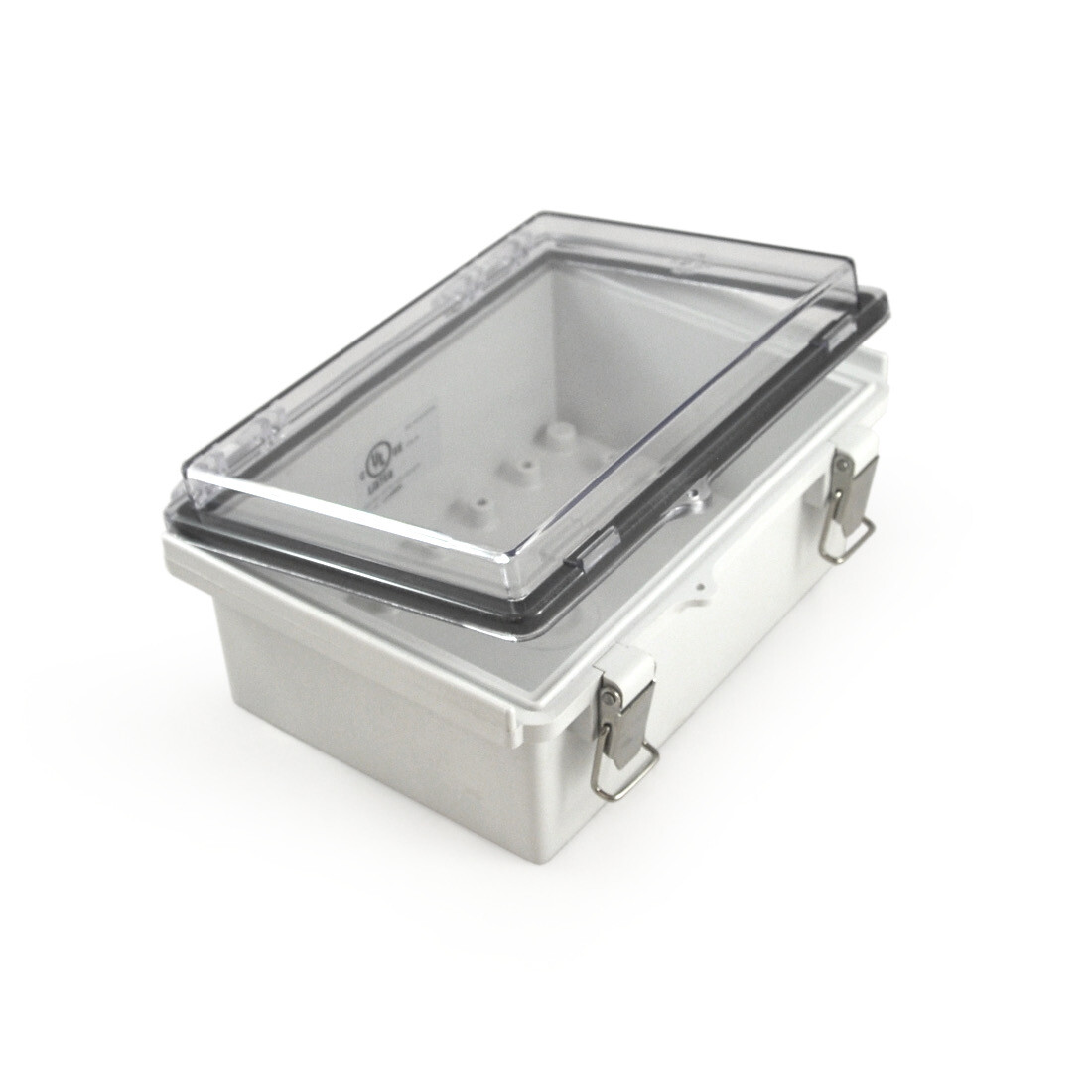 EKM UL Watertight Enclosure Hinged Latching Lid Plastic DIN Rail Mount #71