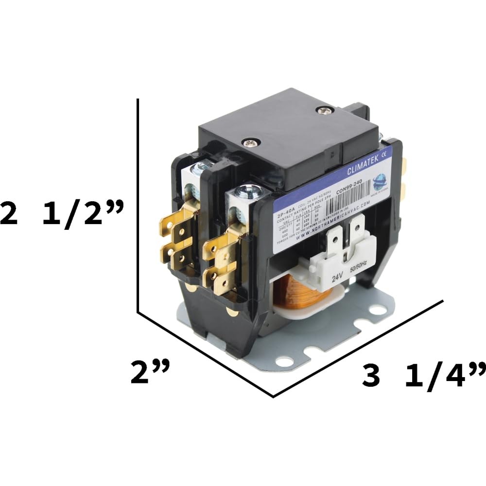 2-Pole 40A AC Contactor 24V Coil Definite Purpose Air Conditioner Condenser