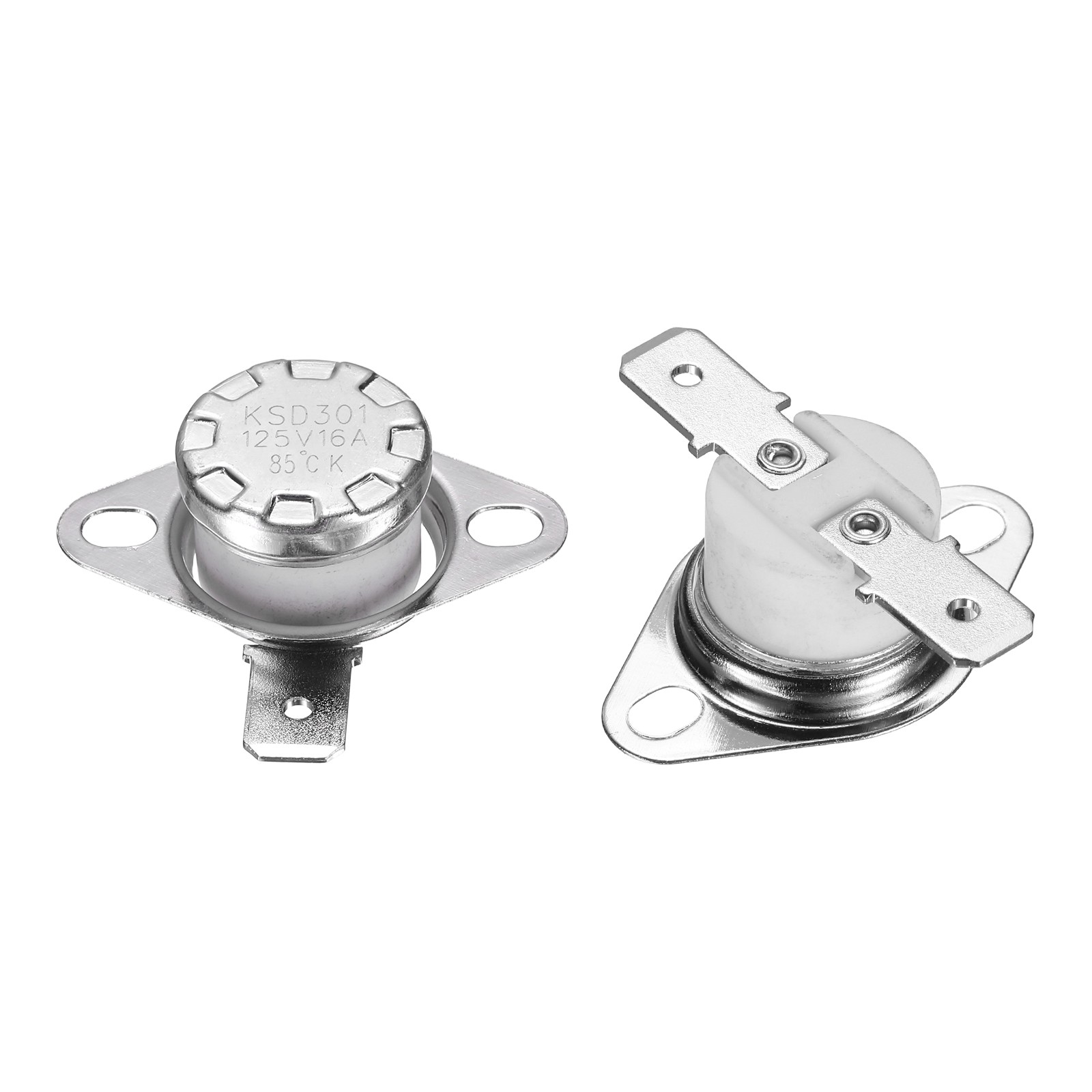 2Pcs KSD301 Thermostat 85°C/185°F 16A Normally Open N.O Switch, Ceramic