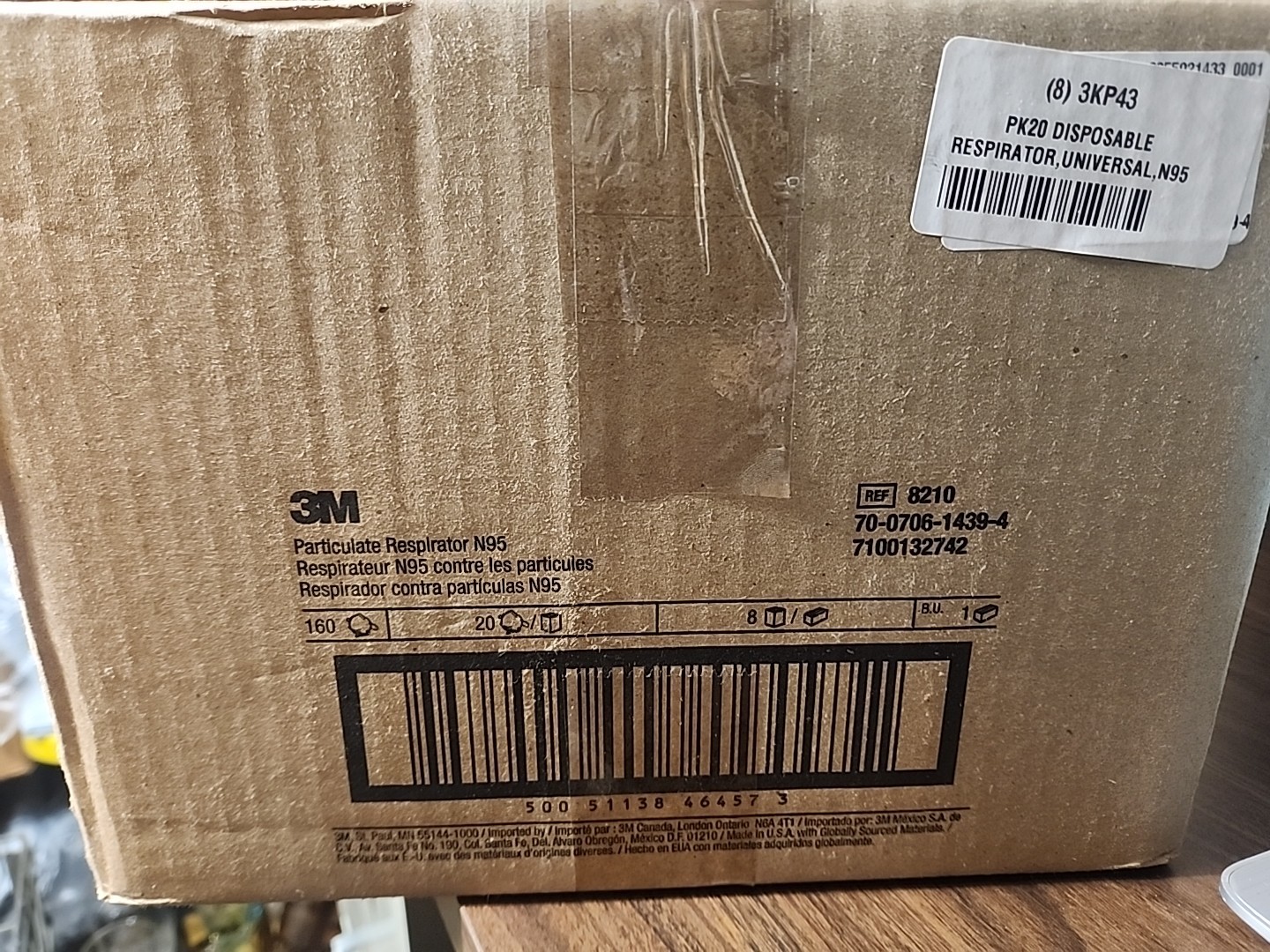 Genuine Brand New 3M N95 Particulate Respirator #8210 – 20 Masks – Exp 06/2026