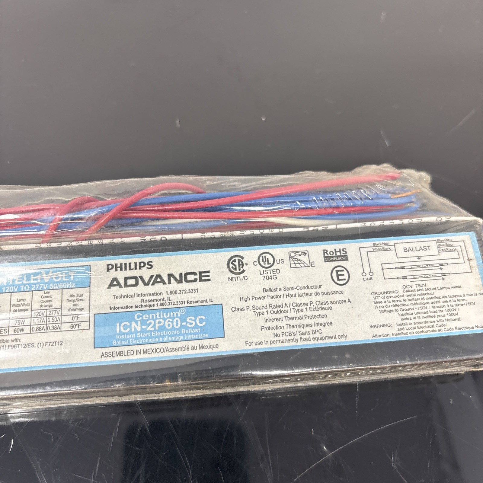 ICN2P60SC PHILIPS ADVANCE NEW GENUINE ROHS COMPLIANT BALLAST