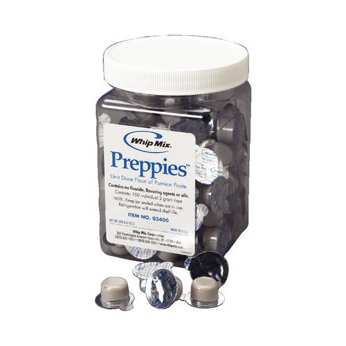 Whip-Mix 03400 Pumice Flour Paste Preppies Unit Dose Cups 100/Bx 2 Gm