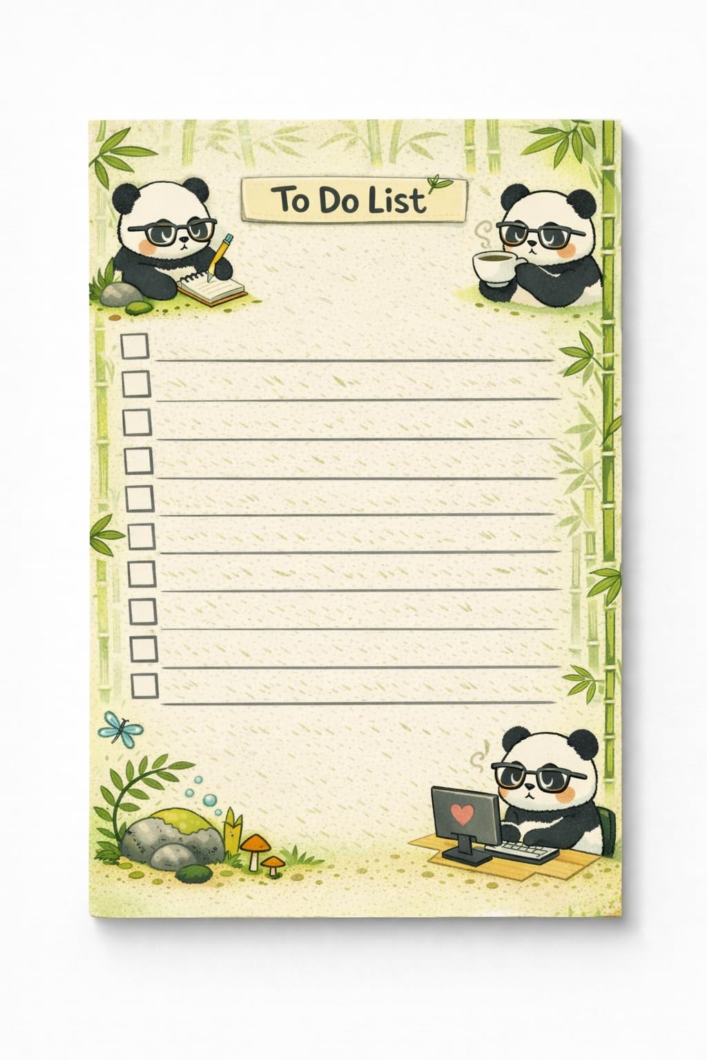 Panda Sticky Notes Gifts,50 Sheets 4×6 Inch Wildlife-Themed Notepad
