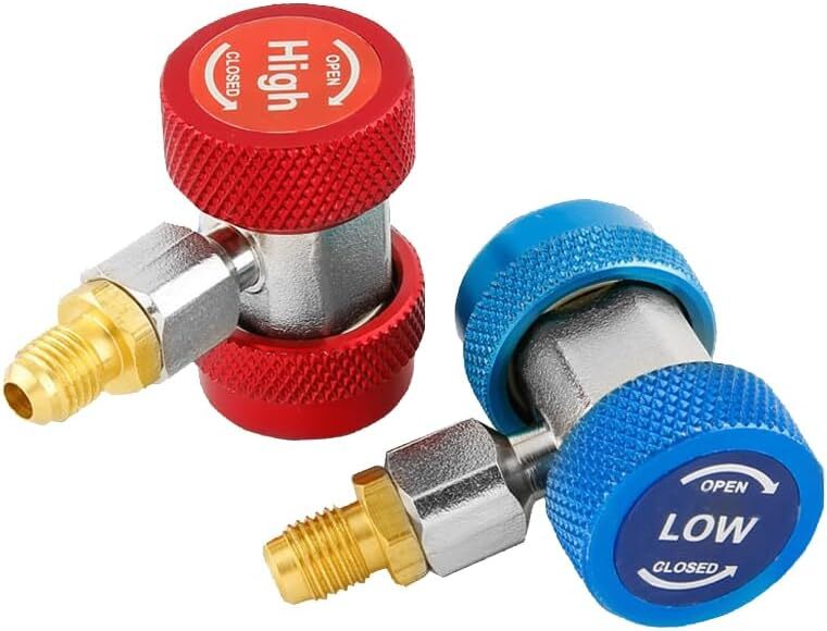Automotive AC R134a Quick Coupler Connector Adapter High Low Side 1/4″ SAE HVAC