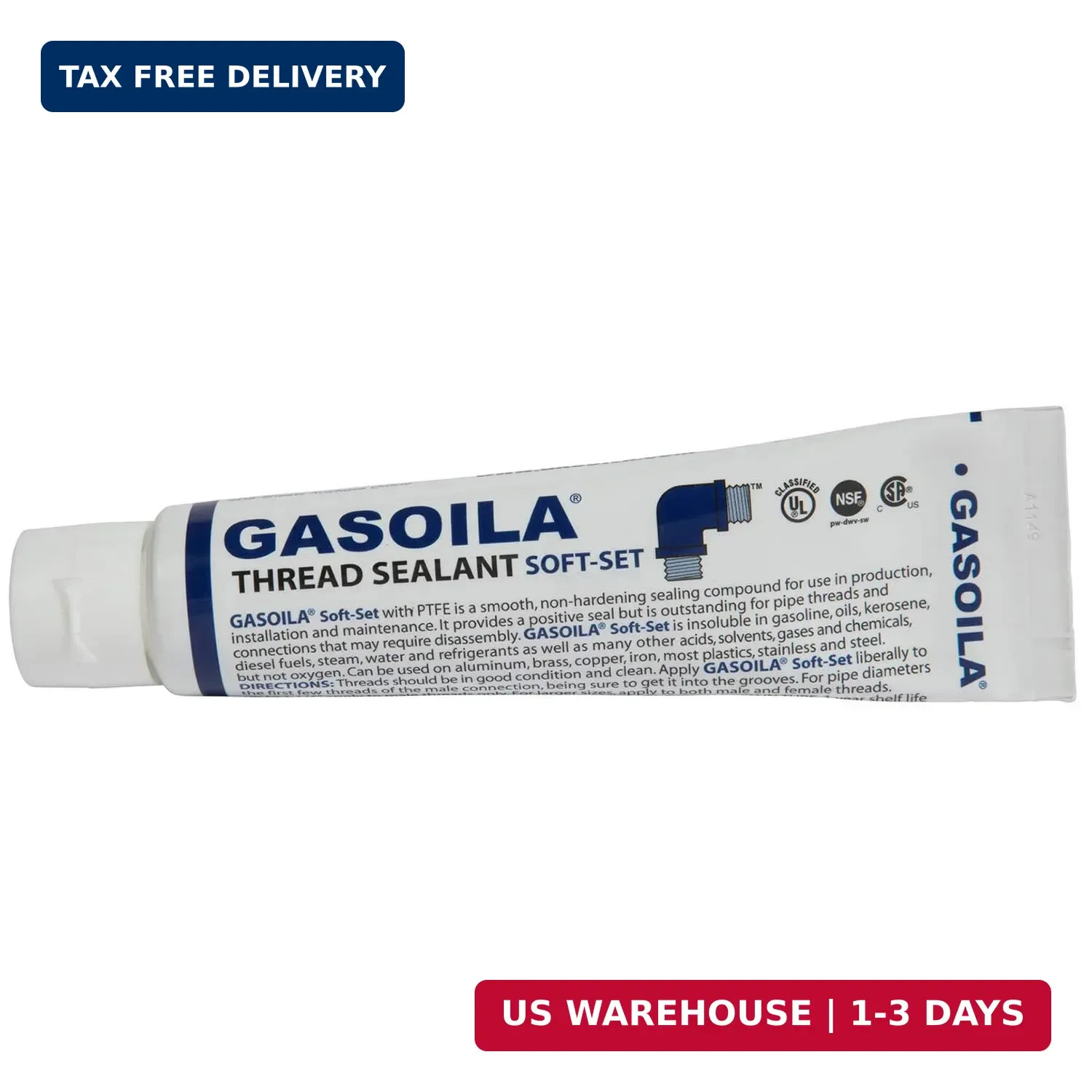 Gasoila Soft-Set Pipe Thread Sealant – Non-Hardening Paste for Metal & Plastic,