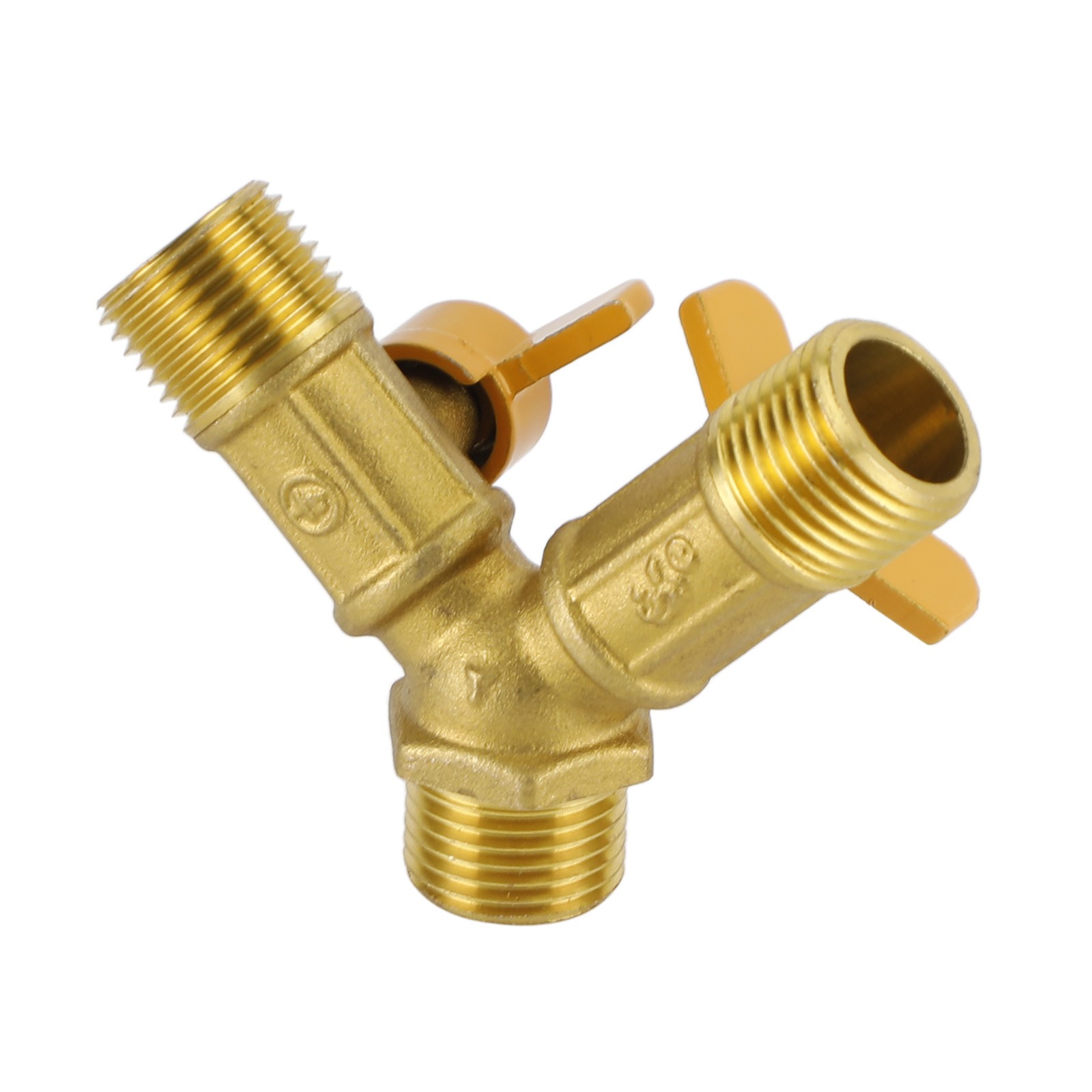 3 Way Shut off Ball Valve 1/2″ Hose Barb Y Shaped Valve 2 Switch Brass Fitting