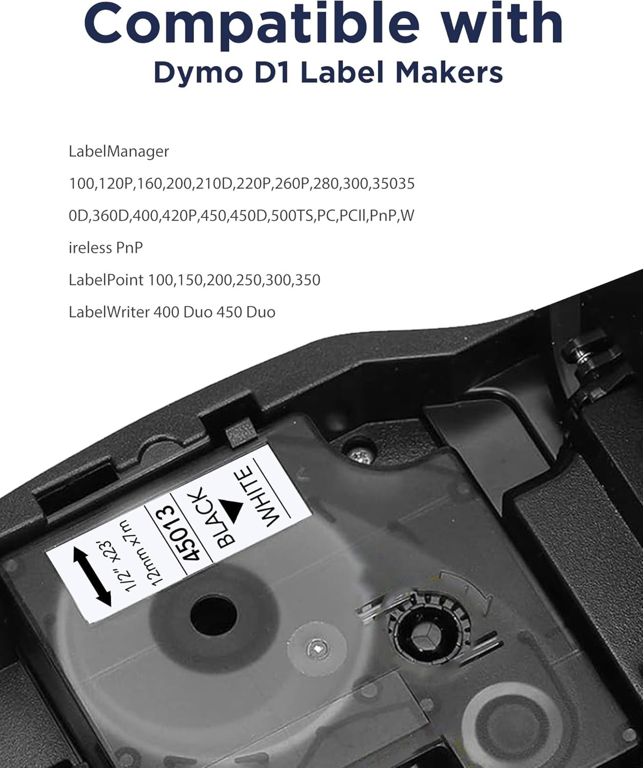6PK 12mm 45013 45010 Compatible for DYMO D1 Label Maker Tape 160 280 Multi Color