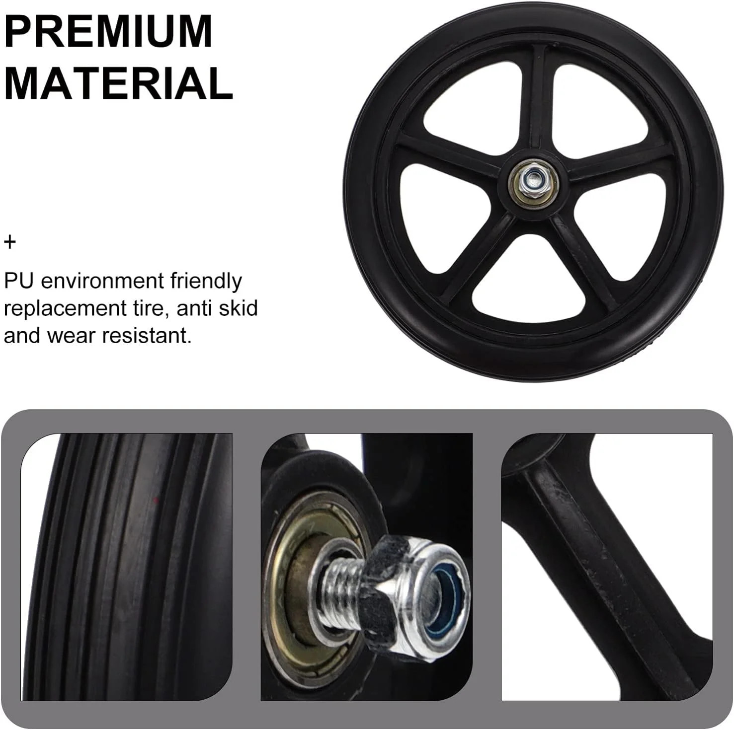 Healifty Replacement Office Chair Caster Wheels 2-Pack 6.69 Inch Front Wheel for