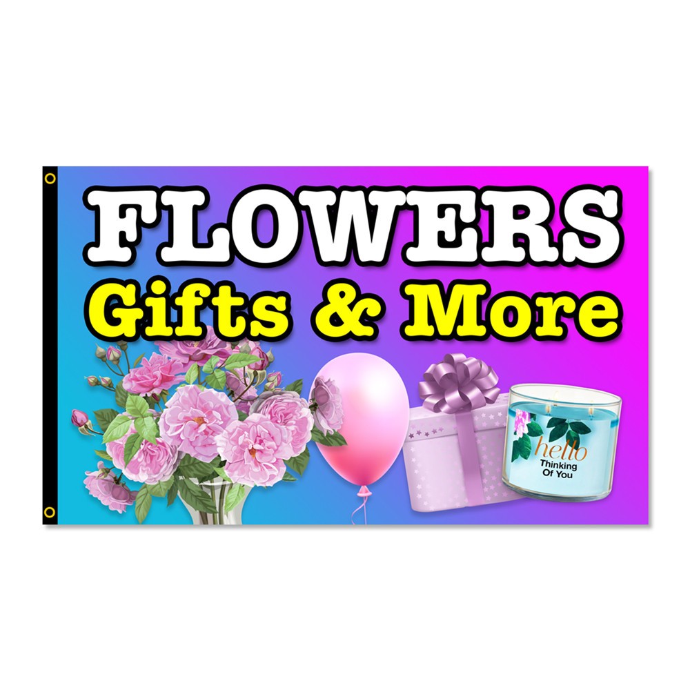 Flowers Gifts & More Premium 3×5 Foot Flag OR Optional Flag with Mounting Kit