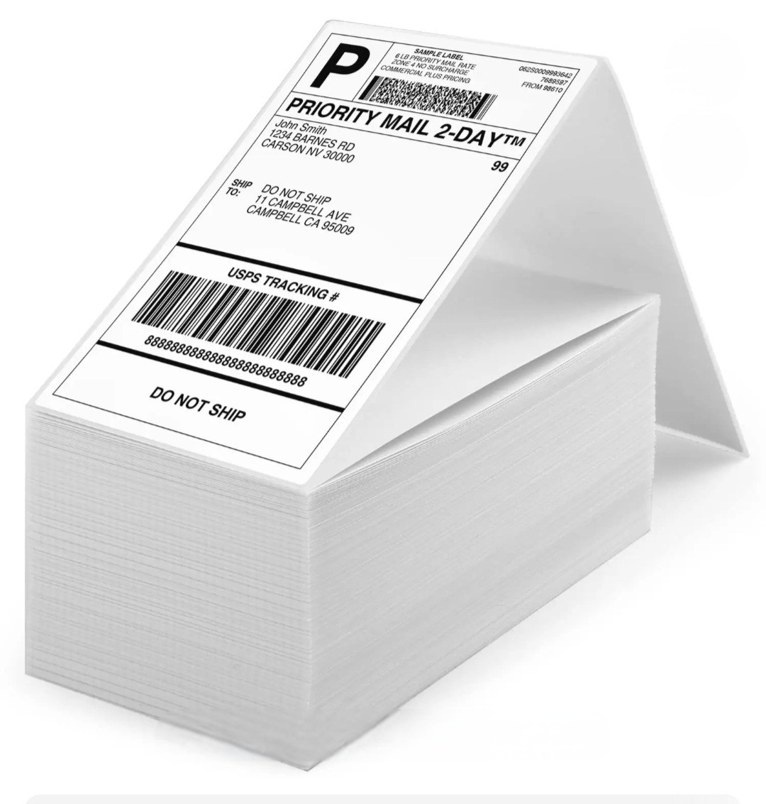 4″x6″ Direct Thermal Shipping Labels Thermal Printers Fanfold 500 Lables