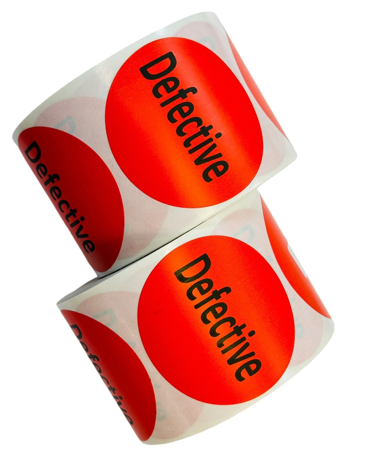 Defective 2″ Round Labels Inventory Control Warehouse Stickers 2 RLS of 500 EA