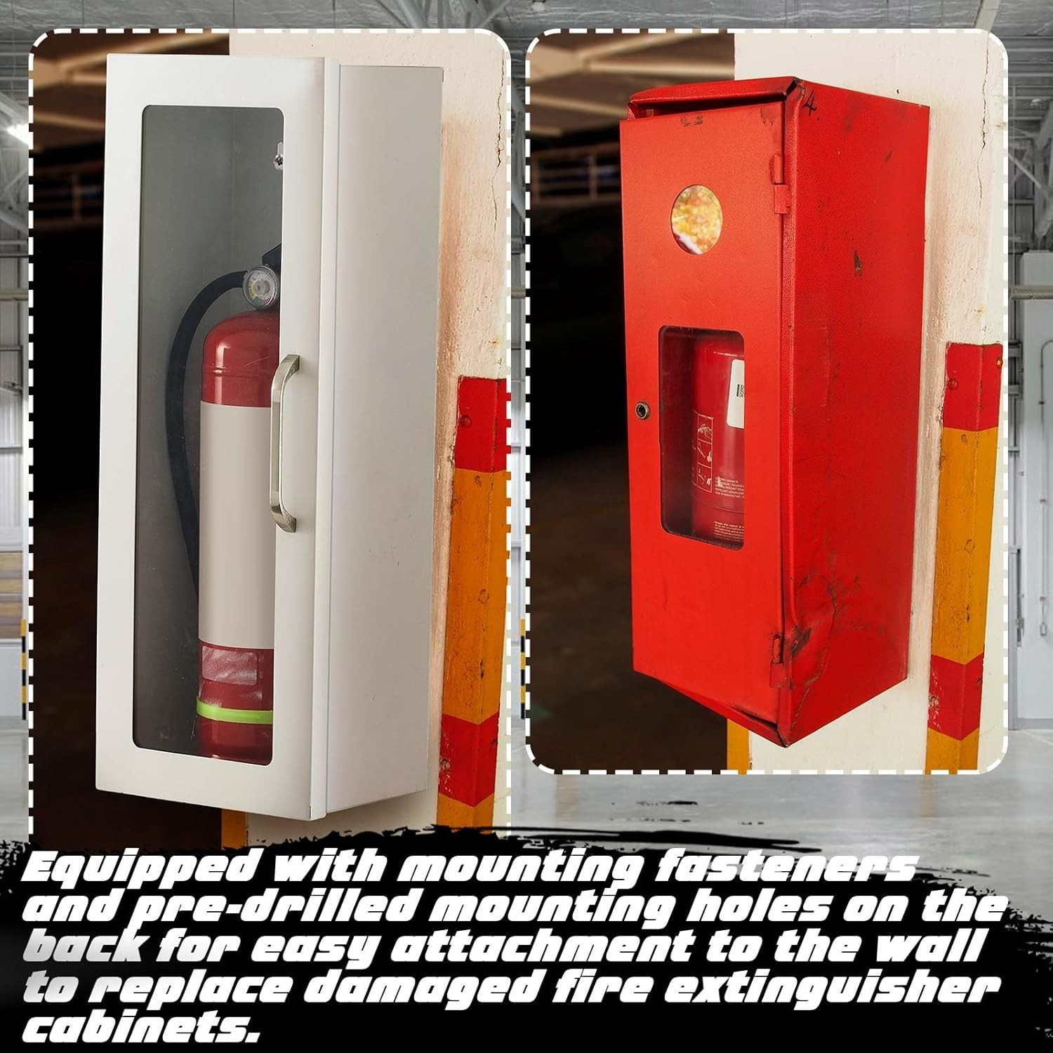 10lb Fire Extinguisher Cabinet Wall & Surface Mount 24-3/4 H x 10-1/4 W x 6-3/4