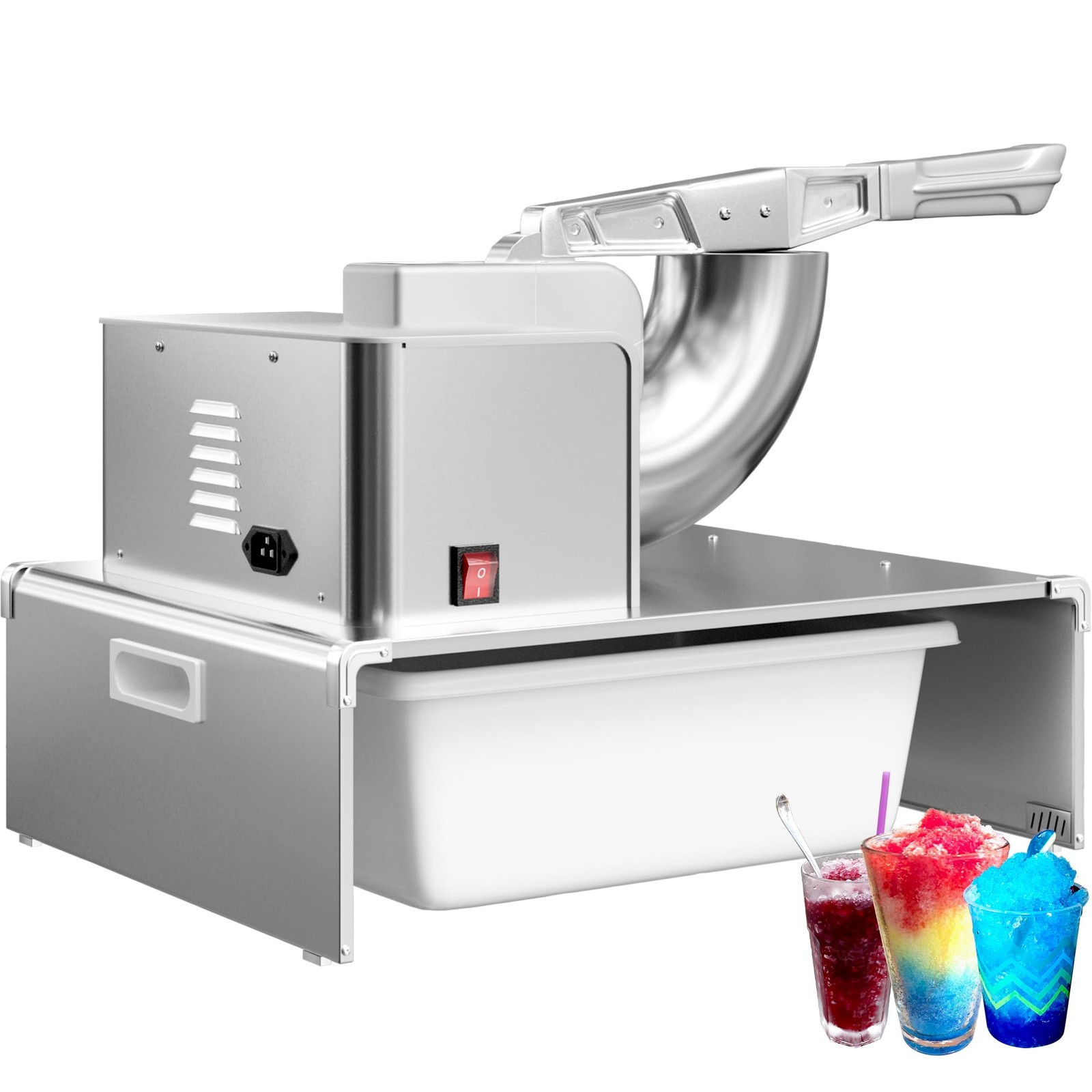 Snow Cone Machine Shaved Ice, 500LB/H Commercial Ice Crusher Shaved Ice Machi…