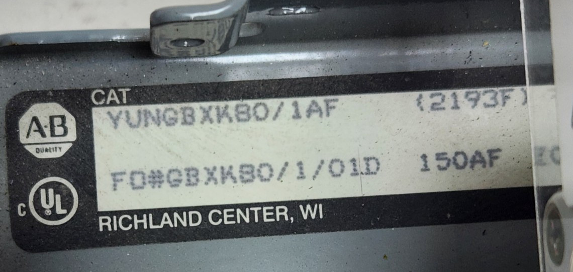 😎 ALLEN BRADLEY 50 AMP BREAKER 6″ FEEDER BUCKET 600 VAC 3 PHASE HFD3050L