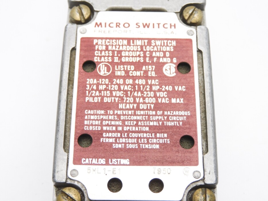 MICRO SWITCH 5ML1-E1 (GREY) UNMP