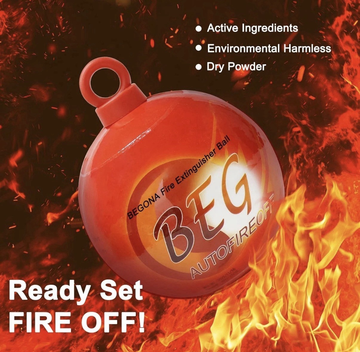 Begona Automatic Fire Suppressant Ball Extinguisher w/ Stand/Mounting 0.5 kg New